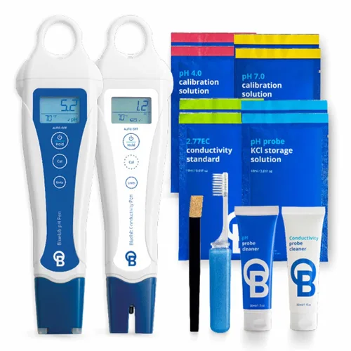Bluelab PENSTP Paquete Inicial de pH y Conductividad - Kit de Gestión de Solución Nutritiva de Precisión con Medición de Temperatura, Plumas