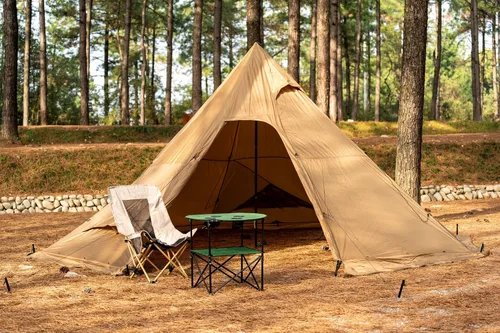 Miniatura 7 de Tienda Caliente con Toma para Estufa Onefires Tienda de Campaña Grande Tipo Tipi para Acampar en Familia al Aire Libre 4-8 Personas with Stove Jack