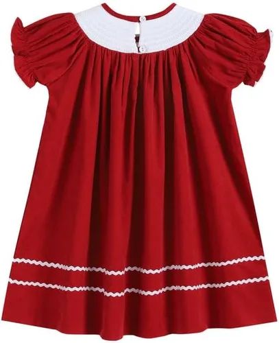 Miniatura 2 de Lil cactus Vestido de obispo fruncido navideño para bebés y niñas