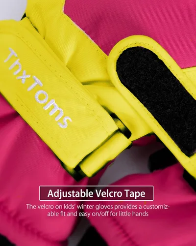 Miniatura 4 de ThxToms Guantes de invierno para niños, impermeables, guantes de nieve para niños y niñas, clima frío, deportes al aire libre, snowboard, bicicleta
