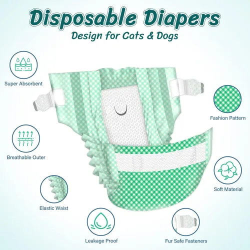 Miniatura 3 de Pet Soft Pañales desechables para gatos – Pañales para perros en período de calor o incontinencia de orina, pañales para perras, pañales ultra