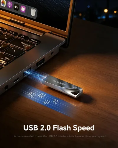 Miniatura 4 de Paquete de 5 unidades flash USB de 8 GB, unidad de pulgar USB 2.0 impermeable de metal, memoria delgada y duradera con llavero para PC, laptop