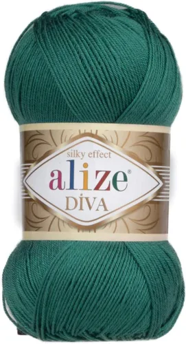 Miniatura 15 de Alize Diva Silk Effect 100% hilo acrílico de microfibra, 1 madejas de bola de 3.53 oz 383yds color (1 - crema)