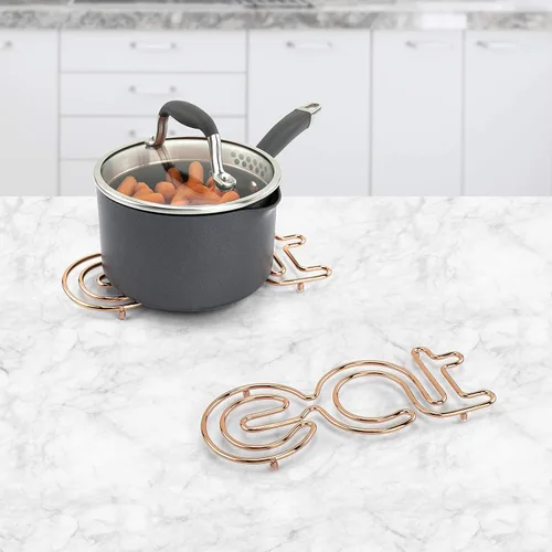 Miniatura 4 de Salvamanteles Spectrum Diversified Eat, Protector Pequeño de Mesa de Comedor de Acero Resistente al Calor, Almohadilla Térmica de Metal Resistente
