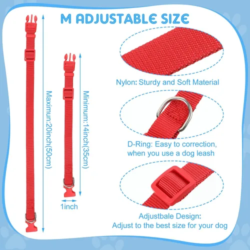 Miniatura 4 de Amylove Collar de nailon ajustable para cachorros, 27 unidades, para perros pequeños, medianos y grandes, múltiples mascotas con hebilla de Lindos