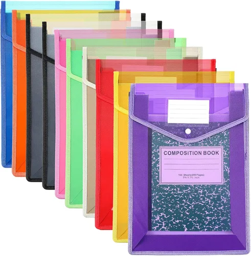 Miniatura 8 de Carpetas de plástico para archivos, 10 unidades, sobres expandibles, organizador de documentos con cierre a presión y bolsillo B4, bolsa Multi