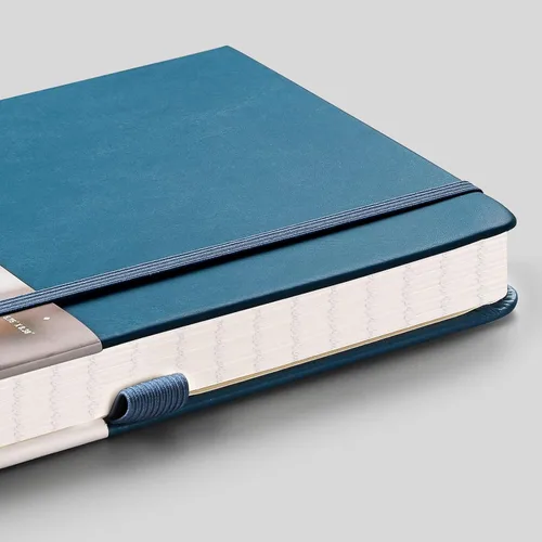 Miniatura 2 de EMSHOI - Cuaderno rayado para la universidad, 256 páginas numeradas tamaño A5, papel grueso de 3.54 oz/y², 16 páginas perforadas, tapa dura de piel