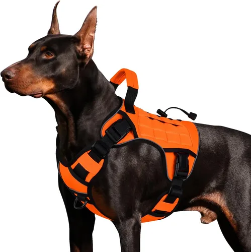Miniatura 39 de WINGOIN - Arnés táctico púrpura para perros medianos, arnés resistente sin tirones con asa, chaleco militar K9 reflectante ajustable para mascotas