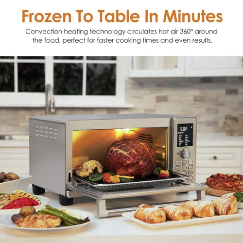 Miniatura 2 de Horno tostador freidora de aire inteligente NuWave Bravo XL, combo de parrilla/plancha de encimera 12 en 1, capacidad XL de 30 Qt, temperatura