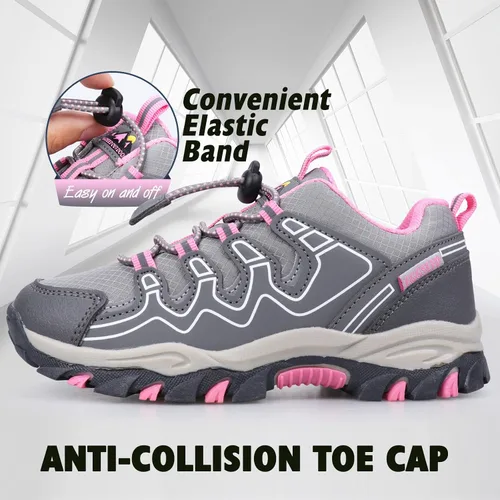 Miniatura 3 de UOVO Tenis para niños y niñas, para senderismo, correr, caminar al aire libre, tenis impermeables antideslizantes