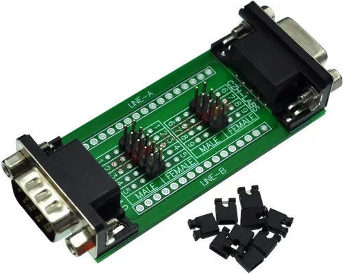 Miniatura 2 de Electronics-Salon D'sub DB9 Placa de prueba de diagnóstico, Conector DSUB DB9 Macho a Hembra.