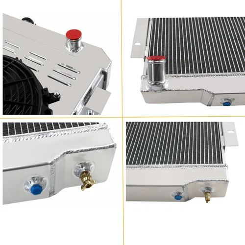 Miniatura 7 de Relé de ventilador de aluminio de 3 filas para Jeep Cherokee/Scrambler CJ5 CJ6 CJ7 J10 J20 1974 1976 1977 1978 79 80 81 82 83 84 85 86 Radiador de 3