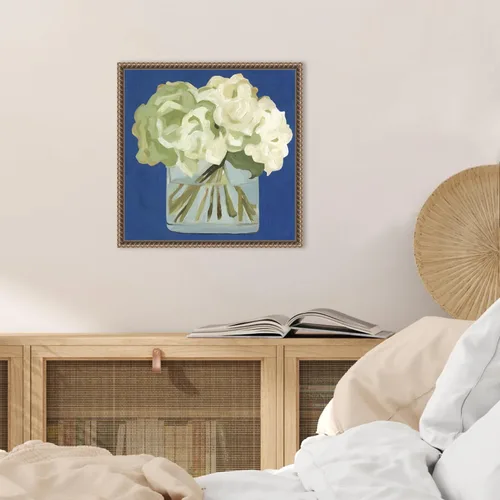Miniatura 5 de Amanti Art Lienzo enmarcado para pared, 16 x 16 pulgadas, hortensias blancas II por Emma Scarvey, lienzo enmarcado para pared, obras de arte