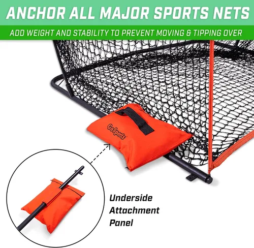Miniatura 2 de GoSports Sports Net - Juego de 4 anclajes con peso para redes de béisbol, porterías de fútbol, redes de golf, redes de fútbol, redes de hockey y más