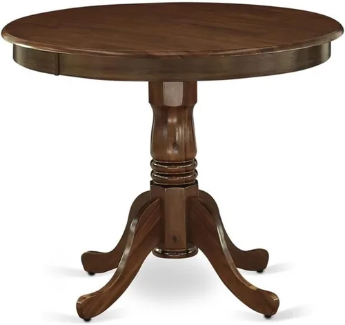 Miniatura 11 de East West Furniture ANT-ABK-TP Mesa de Comedor Antigua - una Mesa Redonda de Cocina con Superficie/Tablero y Base de Pedestal, 36x36 Pulgadas, Negro
