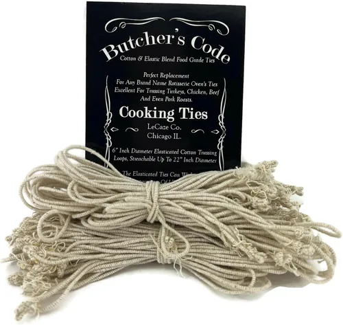 Miniatura 6 de Butchers Code Rotisserie - 50 lazos elásticos de algodón resistentes al calor Cordel de cerrojo para pollo, pavo, carne, asado, parrilla, uso