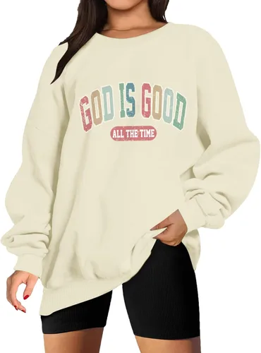 Miniatura 2 de Dios Es Bueno Sudadera Cristiana Sudaderas para Mujeres de Talla Grande Camisas de Jesús Fe Inspiradoras Versículo de la Biblia Pullover