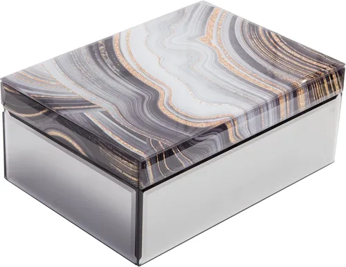 Miniatura 7 de Timetrace Joyero grande de cristal, caja decorativa, caja de recuerdo, decoración de mármol, organizador de joyas, decoración glamorosa