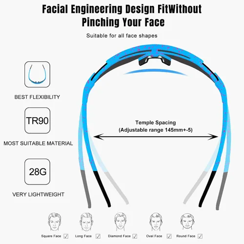 Miniatura 6 de AVV Gafas de sol polarizadas UV400 para ciclismo, béisbol, resistentes al viento, antivaho para deportes al aire libre, marco ligero para hombres