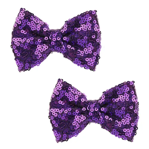 Miniatura 9 de Love Fairy - Horquilla de lazo con purpurina de 3 pulgadas, clip de lentejuelas brillantes para niñas, adolescentes y mujeres (negro)