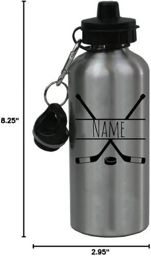 Miniatura 4 de CustomGiftsNow Bastones de hockey cruzados personalizados personalizados de aluminio, 20 onzas, para niños, sublimación de verano, botella de agua