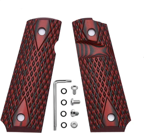 Miniatura 7 de Guuun agarres G10 para 1911 de tamaño completo, textura de orificio grande con corte de diamante, apto para la mayoría de las pistolas Government