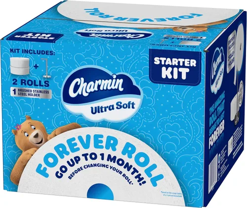 Miniatura 16 de Charmin Papel higiénico ultra suave, kit de iniciación Forever Roll, 1 soporte, 2 rollos, papel de baño de 2 capas