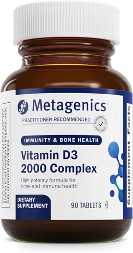 Metagenics Suplemento de vitamina D3 complejo D3 de 2000 UI – Apoya la salud ósea, inmune y respuesta a la inflamación saludable* – con isoflavonas