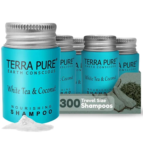 Miniatura 9 de Terra Pure Champú de hotel de tamaño de viaje, 100 unidades, botellas de 1 oz, amenidades de huéspedes para hoteles, alquileres de vacaciones