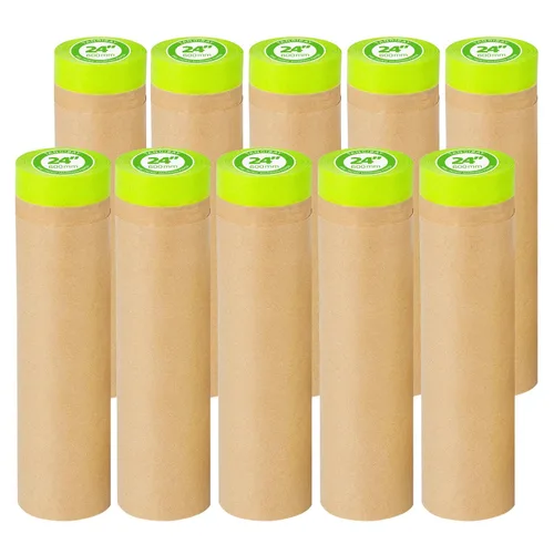 Miniatura 8 de Tangibay Papel de enmascarar precintado para pintar, papel de pintor de 24 pulgadas x 50 pies con cinta para pintura de casa y automóvil, protección