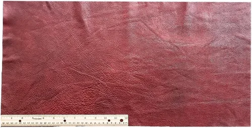 Pieza de cuero para tapicería de piel de vacuno rojo oscuro, 12 x 24 pulgadas, peso ligero, 2 pies cuadrados