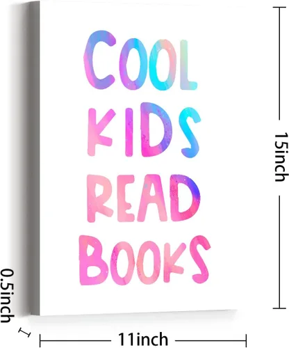 Miniatura 2 de Lienzo decorativo para pared: rincón de lectura para niños, cita genial para amantes de los libros, perfecto para la habitación de los niños
