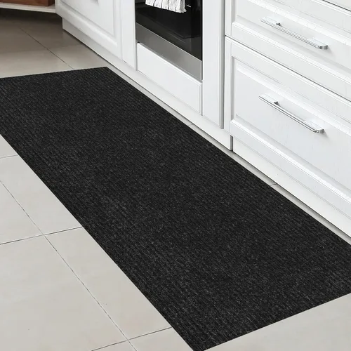 Miniatura 11 de Ottomanson Tapete de pasillo con pelo raspador, 2 pies x 5 pies, antideslizante, extraduradero, para interior o exterior, zonas de alto tránsito