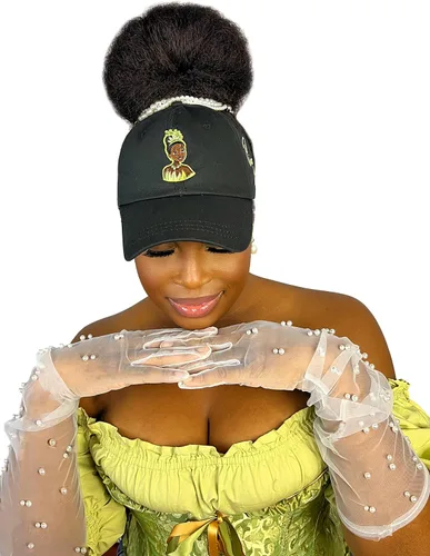 Miniatura 4 de CurlCap Gorra sin parte trasera para cabello natural, gorra de béisbol forrada de satén para mujer