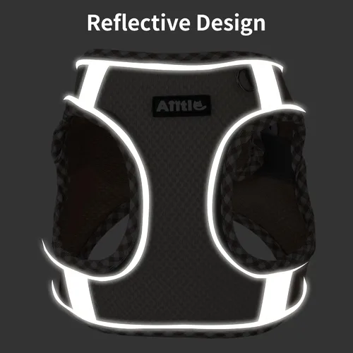 Miniatura 9 de AIITLE Arnés y Correa para Perro XXS - Arnés Pequeño para Perro Reflectante y sin Tirones, Transpirable para Cachorros Taza, Uso en Negro