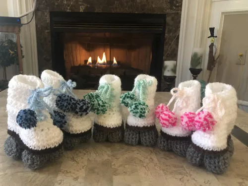 Miniatura 2 de Roller Skate Style Baby Booties (Blue Confetti)