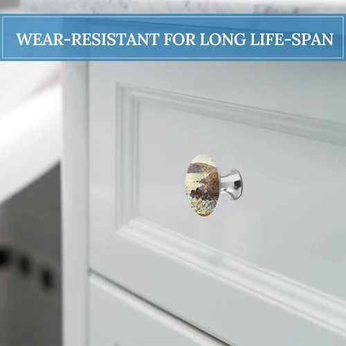 Miniatura 5 de Cap Negre Watercolor Drawer Pulls Modern Stainless Steel Door Handle Round Cabinet Knobs Exquisite Drawer Knobs Fashion Cabinet Handles Closet Door