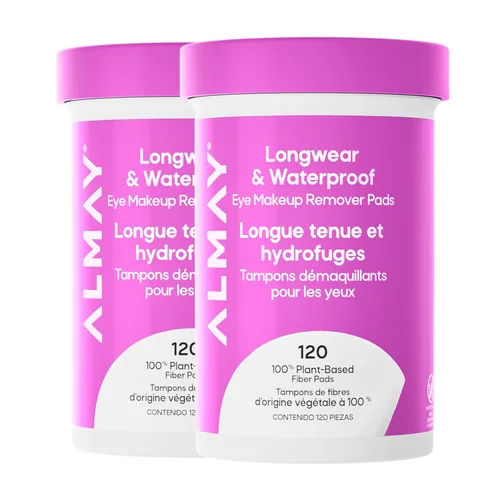 Almay Almohadillas removedoras de maquillaje, de larga duración e impermeables, hipoalergénicas, sin fragancia, dermatólogos y oftalmólogos, paquete