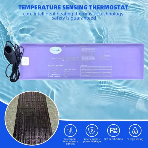 Miniatura 2 de Softside - Calentador de cama de agua duro, pantalla digital de 240 W, calentador de cama de agua inteligente, calentador de cama de agua seguro