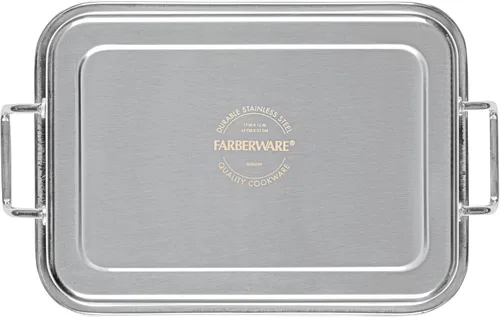 Miniatura 8 de Farberware Classic Traditions - Asador/sartén para asar de acero inoxidable con estante, 17" x 12.25