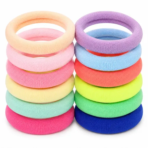 Paquete de 100 ligas para el cabello, 12 colores, diseño sin costuras, fuerte elasticidad, no se cae, se desliza suavemente sin enredos, material