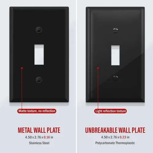 Miniatura 127 de ENERLITES Placa de Pared Metálica para Interruptor de Luz de Palanca, Acero Inoxidable 201, Resistente a la Corrosión, Tamaño Estándar 1-Gang 4.50