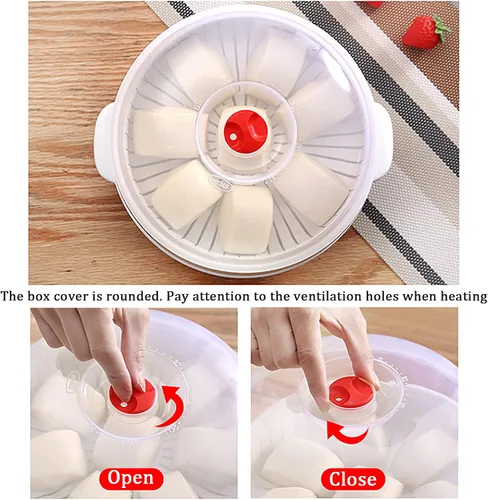 Miniatura 9 de Vaporizador de verduras para microondas, vaporizador de microondas para verduras, tazón de calefacción para microondas, micro utensilios de cocina