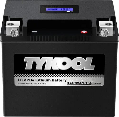 Miniatura 15 de TYKOOL YTX4L-BS-Pro Batería de litio de alto rendimiento para motocicleta, 180CCA 12.8V 3Ah LiFePO4, batería para deportes de motor, con BMS