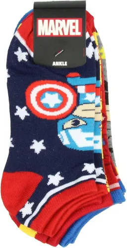 Miniatura 3 de Bioworld Marvel Avengers Chibi Superhero Characters Calcetines tobilleros invisibles 5 pares, Multi