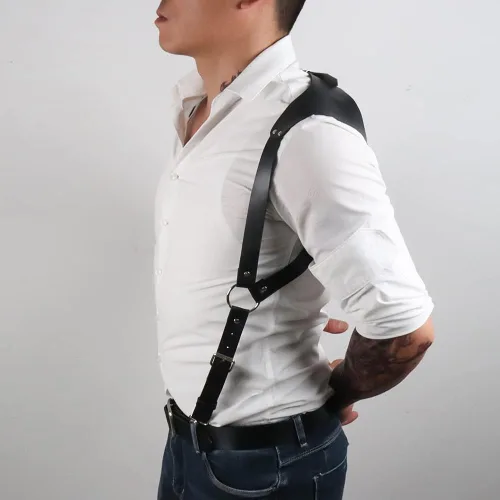 Miniatura 4 de NBMARLS Men Half Body Chest Belt Adjustable Leather Belts Buckles Sexy Punk Chest Belt