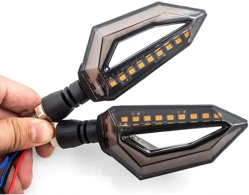 Miniatura 10 de Luces LED intermitentes universales para motocicleta de 10mm. Luces delanteras y traseras para intermitentes de 12 LED