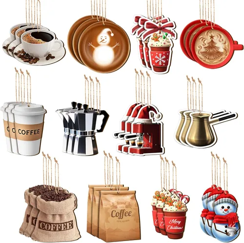 Miniatura 8 de Paquete de 36 adornos de Navidad para taza de comida de ramen de madera, regalo de ramen, rollo de sushi, decoración tradicional japonesa