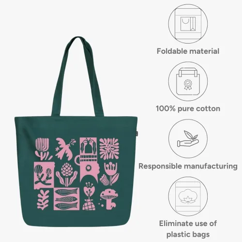 Miniatura 42 de Ecoright Bolsa de lona estética para mujer, bolsa grande con cremallera y bolsillo, bolsa de mano para mujer, para yoga, trabajo, playa