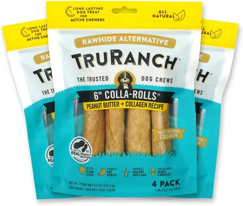 TRURANCH Rollos de colágeno – Rollos de colágeno de 6 pulgadas para perros – Apoyo saludable para las articulaciones de larga duración – Alternativa